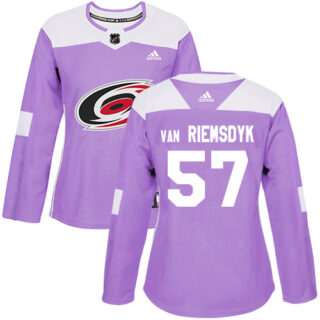 Women's Carolina Hurricanes #57 Trevor Van Riemsdyk Purple Authentic Fights Cancer Stitched NHL Jersey