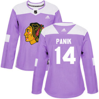 Women's Chicago Blackhawks #14 Richard Panik Purple Authentic Fights Cancer Stitched NHL Jersey