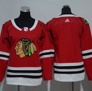 Women's Chicago Blackhawks Blank Red Home Authentic Stitched NHL Jersey