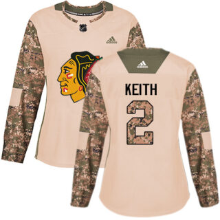 Women's Chicago Blackhawks #2 Duncan Keith Camo Authentic 2017 Veterans Day Stitched NHL Jersey