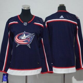 Women's Columbus Blue Jackets Blank Navy Blue Home Authentic Stitched NHL Jersey