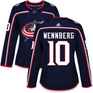 Women's Columbus Blue Jackets #10 Alexander Wennberg Navy Blue Home Authentic Stitched NHL Jersey