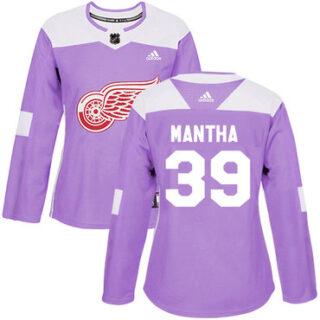 Women's Detroit Red Wings #39 Anthony Mantha Purple Authentic Fights Cancer Stitched NHL Jersey