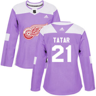 Women's Detroit Red Wings #21 Tomas Tatar Purple Authentic Fights Cancer Stitched NHL Jersey
