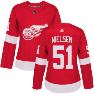 Women's Detroit Red Wings #51 Frans Nielsen Red Home Authentic Stitched NHL Jersey