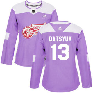 Women's Detroit Red Wings #13 Pavel Datsyuk Purple Authentic Fights Cancer Stitched NHL Jersey