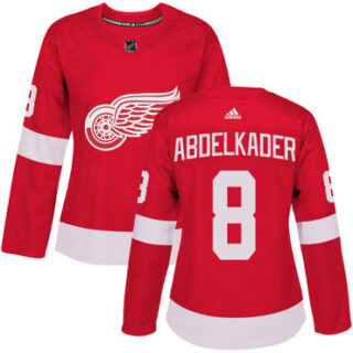Women's Detroit Red Wings #8 Justin Abdelkader Red Home Authentic Stitched NHL Jersey