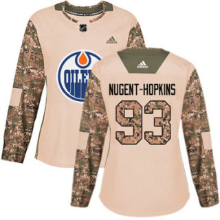 Women's Edmonton Oilers #93 Ryan Nugent-Hopkins Camo Authentic 2017 Veterans Day Stitched NHL Jersey