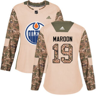 Women's Edmonton Oilers #19 Patrick Maroon Camo Authentic 2017 Veterans Day Stitched NHL Jersey