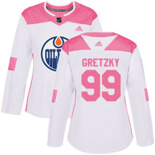 Women's Edmonton Oilers #99 Wayne Gretzky White Pink Authentic Fashion Stitched NHL Jersey