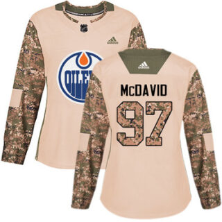 Women's Edmonton Oilers #97 Connor McDavid Camo Authentic 2017 Veterans Day Stitched NHL Jersey
