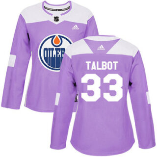 Women's Edmonton Oilers #33 Cam Talbot Purple Authentic Fights Cancer Stitched NHL Jersey