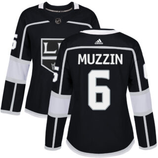 Women's Los Angeles Kings #6 Jake Muzzin Black Home Authentic Stitched NHL Jersey