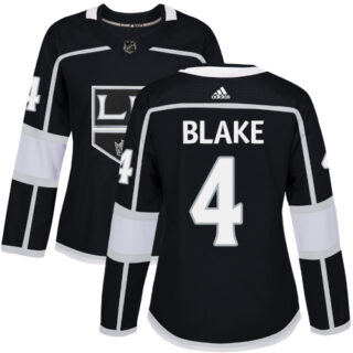 Women's Los Angeles Kings #4 Rob Blake Black Home Authentic Stitched NHL Jersey