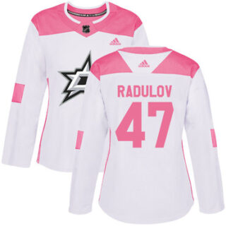 Women's Dallas Stars #47 Alexander Radulov White Pink Authentic Fashion Stitched NHL Jersey