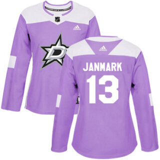 Women's Dallas Stars #13 Mattias Janmark Purple Authentic Fights Cancer Stitched NHL Jersey