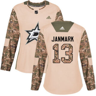 Women's Dallas Stars #13 Mattias Janmark Camo Authentic 2017 Veterans Day Stitched NHL Jersey