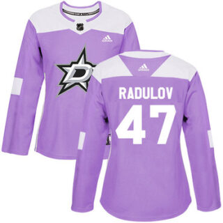 Women's Dallas Stars #47 Alexander Radulov Purple Authentic Fights Cancer Stitched NHL Jersey