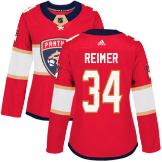 Women's Florida Panthers #34 James Reimer Red Home Authentic Stitched NHL Jersey