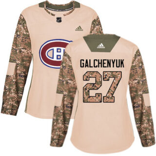 Women's Montreal Canadiens #27 Alex Galchenyuk Camo Authentic 2017 Veterans Day Stitched NHL Jersey
