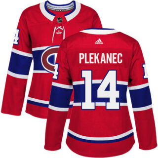 Women's Montreal Canadiens #14 Tomas Plekanec Red Home Authentic Stitched NHL Jersey