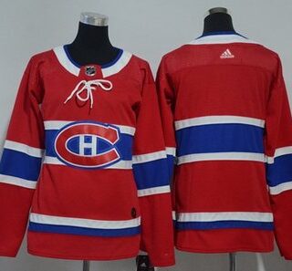 Women's Montreal Canadiens Blank Red Home Authentic Stitched NHL Jersey