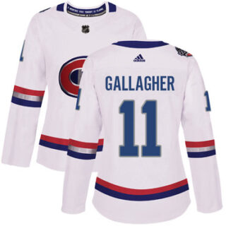 Women's Montreal Canadiens #11 Brendan Gallagher White Authentic 2017 100 Classic Stitched NHL Jersey