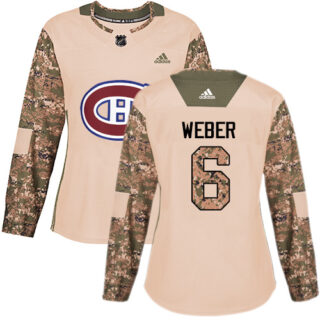 Women's Montreal Canadiens #6 Shea Weber Camo Authentic 2017 Veterans Day Stitched NHL Jersey