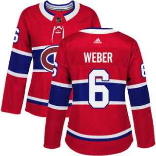 Women's Montreal Canadiens #6 Shea Weber Red Home Authentic Stitched NHL Jersey