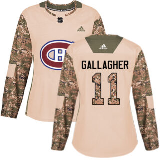 Women's Montreal Canadiens #11 Brendan Gallagher Camo Authentic 2017 Veterans Day Stitched NHL Jersey