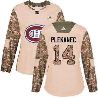 Women's Montreal Canadiens #14 Tomas Plekanec Camo Authentic 2017 Veterans Day Stitched NHL Jersey