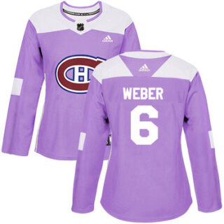 Women's Montreal Canadiens #6 Shea Weber Purple Authentic Fights Cancer Stitched NHL Jersey