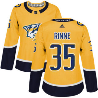 Women's Nashville Predators #35 Pekka Rinne Yellow Home Authentic Stitched NHL Jersey