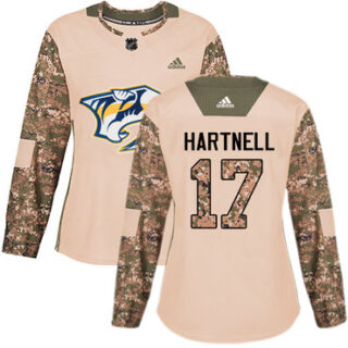 Women's Nashville Predators #17 Scott Hartnell Camo Authentic 2017 Veterans Day Stitched NHL Jersey