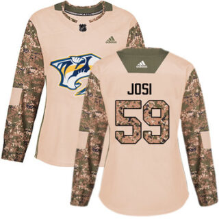 Women's Nashville Predators #59 Roman Josi Camo Authentic 2017 Veterans Day Stitched NHL Jersey