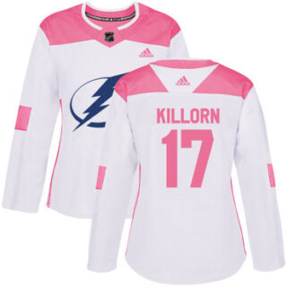 Women's Tampa Bay Lightning #17 Alex Killorn White Pink Authentic Fashion Stitched NHL Jersey