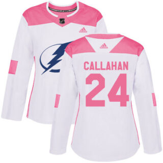 Women's Tampa Bay Lightning #24 Ryan Callahan White Pink Authentic Fashion Stitched NHL Jersey