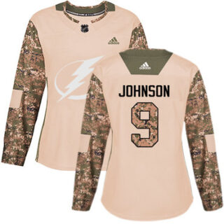 Women's Tampa Bay Lightning #9 Tyler Johnson Camo Authentic 2017 Veterans Day Stitched NHL Jersey