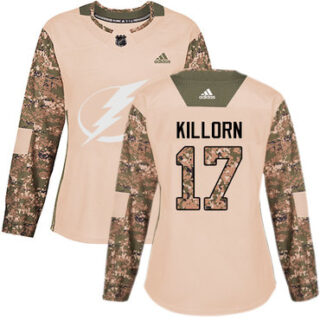 Women's Tampa Bay Lightning #17 Alex Killorn Camo Authentic 2017 Veterans Day Stitched NHL Jersey