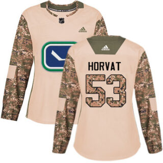 Women's Vancouver Canucks #53 Bo Horvat Camo Authentic 2017 Veterans Day Stitched NHL Jersey