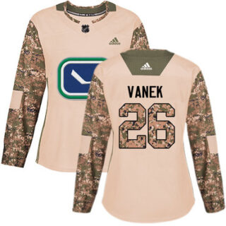 Women's Vancouver Canucks #26 Thomas Vanek Camo Authentic 2017 Veterans Day Stitched NHL Jersey