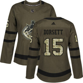 Women's Vancouver Canucks #15 Derek Dorsett Green Salute to Service Stitched NHL Jersey