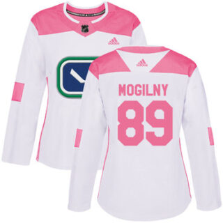 Women's Vancouver Canucks #89 Alexander Mogilny White Pink Authentic Fashion Stitched NHL Jersey