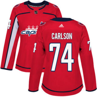 Women's Washington Capitals #74 John Carlson Red Home Authentic Stitched NHL Jersey