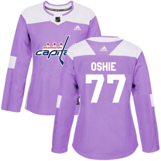 Women's Washington Capitals #77 T.J. Oshie Purple Authentic Fights Cancer Stitched NHL Jersey