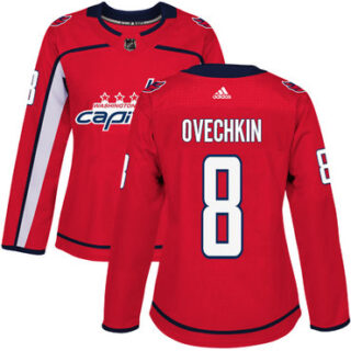 Women's Washington Capitals #8 Alex Ovechkin Red Home Authentic Stitched NHL Jersey