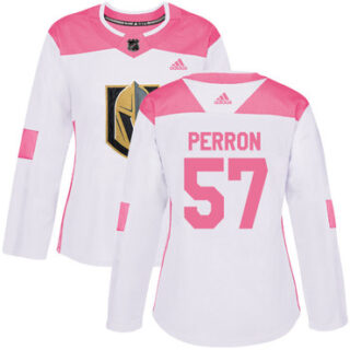 Women's Vegas Golden Knights #57 David Perron White Pink Authentic Fashion Stitched NHL Jersey