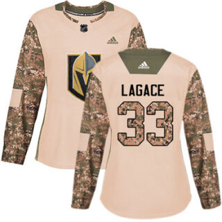 Women's Vegas Golden Knights #33 Maxime Lagace Camo Authentic 2017 Veterans Day Stitched NHL Jersey