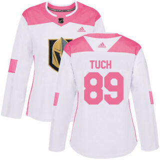 Women's Vegas Golden Knights #89 Alex Tuch White Pink Authentic Fashion Stitched NHL Jersey