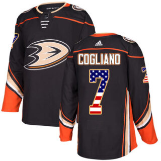 Youth Anaheim Ducks #7 Andrew Cogliano Black Home Authentic USA Flag Stitched NHL Jersey